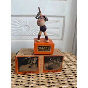 Vintage 50's Kohner Happy Dog Wood Puppet Original Box
